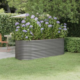 Jardinera arriate acero recubrimiento polvo gris 224x80x68 cm von , Töpfe und Pflanzgefäße - Ref: Foro24-318954, Preis: 92,14...