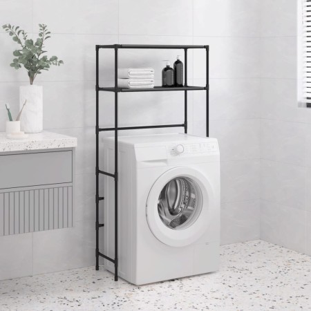 Estantería 2 niveles sobre lavadora hierro negro 69x28x143 cm by , Towel racks - Ref: Foro24-343131, Price: 27,83 €, Discount: %