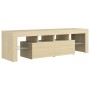 Mueble de TV con luces LED color roble Sonoma 140x36,5x40 cm von , TV-Möbel - Ref: Foro24-804367, Preis: 117,39 €, Rabatt: %