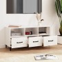 Mueble de TV madera contrachapada blanco brillo 102x35x50 cm von , TV-Möbel - Ref: Foro24-812615, Preis: 58,78 €, Rabatt: %