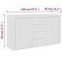 Aparador de madera contrachapada blanco 120x36x69 cm de , Aparadores - Ref: Foro24-801841, Precio: 139,00 €, Descuento: %