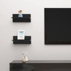 Estantes de pared 2 unidades negro brillo 40x11,5x18 cm by , Shelves and shelves - Ref: Foro24-807311, Price: 18,03 €, Discou...
