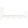 White solid wood bed frame with headboard 140x200 cm by vidaXL, Beds and slatted bases - Ref: Foro24-3193922, Price: 132,50 €...