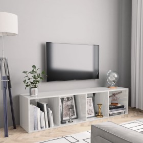 Estantería/mueble de TV blanco brillo 143x30x36 cm von , Regale und Regale - Ref: Foro24-800267, Preis: 77,77 €, Rabatt: %