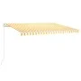 Toldo retráctil automático amarillo y blanco 450x300 cm de vidaXL, Toldos - Ref: Foro24-3068928, Precio: 378,35 €, Descuento: %