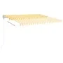 Yellow and white automatic retractable awning 450x300 cm by vidaXL, Awnings - Ref: Foro24-3068928, Price: 378,37 €, Discount: %