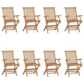 Sillas de jardín plegables 8 unidades madera maciza de teca de , Sillas de jardín - Ref: Foro24-3096595, Precio: 615,54 €, De...