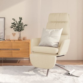 Sillón de relax con reposapiés tela color crema de , Sillones - Ref: Foro24-3097526, Precio: 130,17 €, Descuento: %