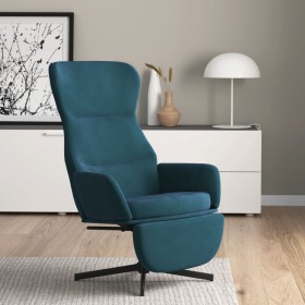 Sillón de relax con reposapiés terciopelo azul by , Armchairs - Ref: Foro24-3097505, Price: 118,43 €, Discount: %