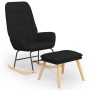 Sillón mecedora con taburete tela negro by , Rocking chairs - Ref: Foro24-3097710, Price: 140,87 €, Discount: %