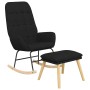 Sillón mecedora con taburete tela negro by , Rocking chairs - Ref: Foro24-3097710, Price: 140,87 €, Discount: %