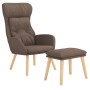 Sillón de relax con taburete de tela gris taupé de , Sillones - Ref: Foro24-3097759, Precio: 133,15 €, Descuento: %