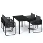 Juego de comedor para jardín 5 piezas negro de , Conjuntos de jardín - Ref: Foro24-3099079, Precio: 366,93 €
