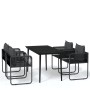 Juego de comedor para jardín 5 piezas negro von , Gartensets - Ref: Foro24-3099085, Preis: 377,17 €, Rabatt: %