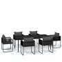 Juego de comedor para jardín 7 piezas negro by , Garden sets - Ref: Foro24-3099087, Price: 593,07 €, Discount: %