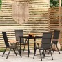 Juego de comedor para jardín 5 piezas negro by , Garden sets - Ref: Foro24-3099114, Price: 350,26 €, Discount: %