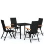 Juego de comedor para jardín 5 piezas negro by , Garden sets - Ref: Foro24-3099114, Price: 350,26 €, Discount: %