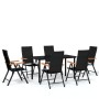 Juego de comedor para jardín 7 piezas negro de , Conjuntos de jardín - Ref: Foro24-3099116, Precio: 524,01 €, Descuento: %