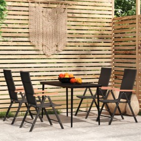 Juego de comedor para jardín 5 piezas negro von , Gartensets - Ref: Foro24-3099121, Preis: 384,10 €, Rabatt: %