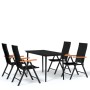 Juego de comedor para jardín 5 piezas negro von , Gartensets - Ref: Foro24-3099121, Preis: 384,10 €, Rabatt: %