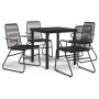 Juego de comedor de jardín 5 piezas ratán PVC negro von , Gartensets - Ref: Foro24-3099210, Preis: 304,00 €, Rabatt: %