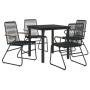 Juego de comedor de jardín 5 piezas ratán PVC negro von , Gartensets - Ref: Foro24-3099210, Preis: 304,00 €, Rabatt: %