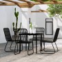 Juego de comedor de jardín 5 piezas negro de , Conjuntos de jardín - Ref: Foro24-3099180, Precio: 534,29 €, Descuento: %