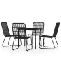 Juego de comedor de jardín 5 piezas negro de , Conjuntos de jardín - Ref: Foro24-3099180, Precio: 534,29 €, Descuento: %