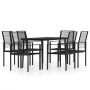 Juego de comedor para jardín 7 piezas negro by , Garden sets - Ref: Foro24-3099206, Price: 384,27 €, Discount: %