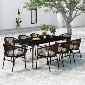 Juego de comedor de jardín 9 piezas marrón de , Conjuntos de jardín - Ref: Foro24-3099250, Precio: 1,00 €, Descuento: %