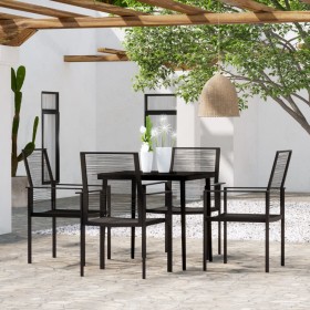 Juego de comedor para jardín 5 piezas negro by , Garden sets - Ref: Foro24-3099204, Price: 273,80 €, Discount: %