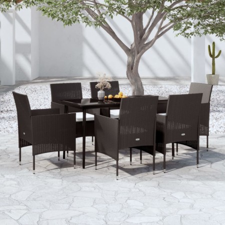 Juego de comedor de jardín 7 piezas con cojines negro von , Gartensets - Ref: Foro24-3099308, Preis: 448,47 €, Rabatt: %