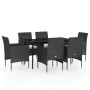 Juego de comedor de jardín 7 piezas con cojines negro von , Gartensets - Ref: Foro24-3099308, Preis: 448,47 €, Rabatt: %