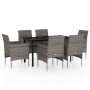 Juego de comedor de jardín 7 piezas con cojines gris y negro von , Gartensets - Ref: Foro24-3099290, Preis: 458,87 €, Rabatt: %