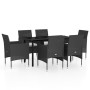Juego de comedor de jardín 7 piezas con cojines negro by , Garden sets - Ref: Foro24-3099284, Price: 453,21 €, Discount: %