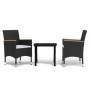 Juego de comedor de jardín 3 piezas con cojines negro by , Garden sets - Ref: Foro24-3099329, Price: 211,07 €, Discount: %