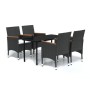 Juego de comedor de jardín 5 piezas con cojines negro von , Gartensets - Ref: Foro24-3099343, Preis: 318,75 €, Rabatt: %