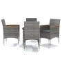 Juego de comedor para jardín 5 piezas con cojines gris y negro von , Gartensets - Ref: Foro24-3099348, Preis: 383,90 €, Rabat...