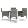 Juego de comedor para jardín 5 piezas con cojines gris y negro by , Garden sets - Ref: Foro24-3099336, Price: 342,02 €, Disco...