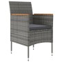 Juego de comedor para jardín 5 piezas con cojines gris y negro by , Garden sets - Ref: Foro24-3099336, Price: 342,02 €, Disco...