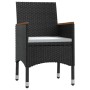 Juego de comedor de jardín 3 piezas con cojines negro by , Garden sets - Ref: Foro24-3099341, Price: 227,48 €, Discount: %