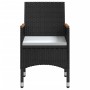 Juego de comedor de jardín 3 piezas con cojines negro by , Garden sets - Ref: Foro24-3099341, Price: 227,48 €, Discount: %