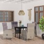 Juego de comedor para jardín 5 piezas con cojines gris y negro de , Conjuntos de jardín - Ref: Foro24-3099360, Precio: 568,48 €