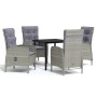 Juego de comedor para jardín 5 piezas con cojines gris y negro de , Conjuntos de jardín - Ref: Foro24-3099360, Precio: 568,48 €