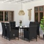Juego de comedor de jardín 7 piezas con cojines negro by , Garden sets - Ref: Foro24-3099369, Price: 912,03 €, Discount: %