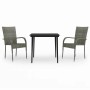 Juego de comedor de jardín 3 piezas gris y negro von , Gartensets - Ref: Foro24-3099407, Preis: 208,97 €, Rabatt: %