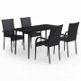 Juego de comedor para jardín 5 piezas negro by , Garden sets - Ref: Foro24-3099397, Price: 320,59 €, Discount: %