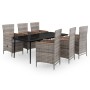 Juego de comedor de jardín 7 piezas con cojines gris by , Garden sets - Ref: Foro24-3099453, Price: 1,00 €, Discount: %