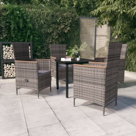 Juego de comedor de jardín 5 piezas con cojines gris by , Garden sets - Ref: Foro24-3099432, Price: 633,65 €, Discount: %