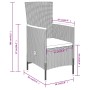 Juego de comedor de jardín 5 piezas con cojines gris by , Garden sets - Ref: Foro24-3099432, Price: 633,65 €, Discount: %